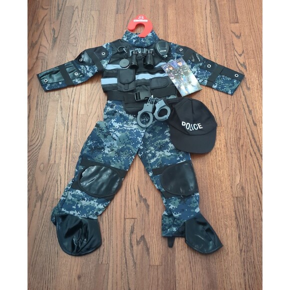 Teetoot & Co. Inc. Kids Police officer Costume with accessories size 3/4 NEW WT